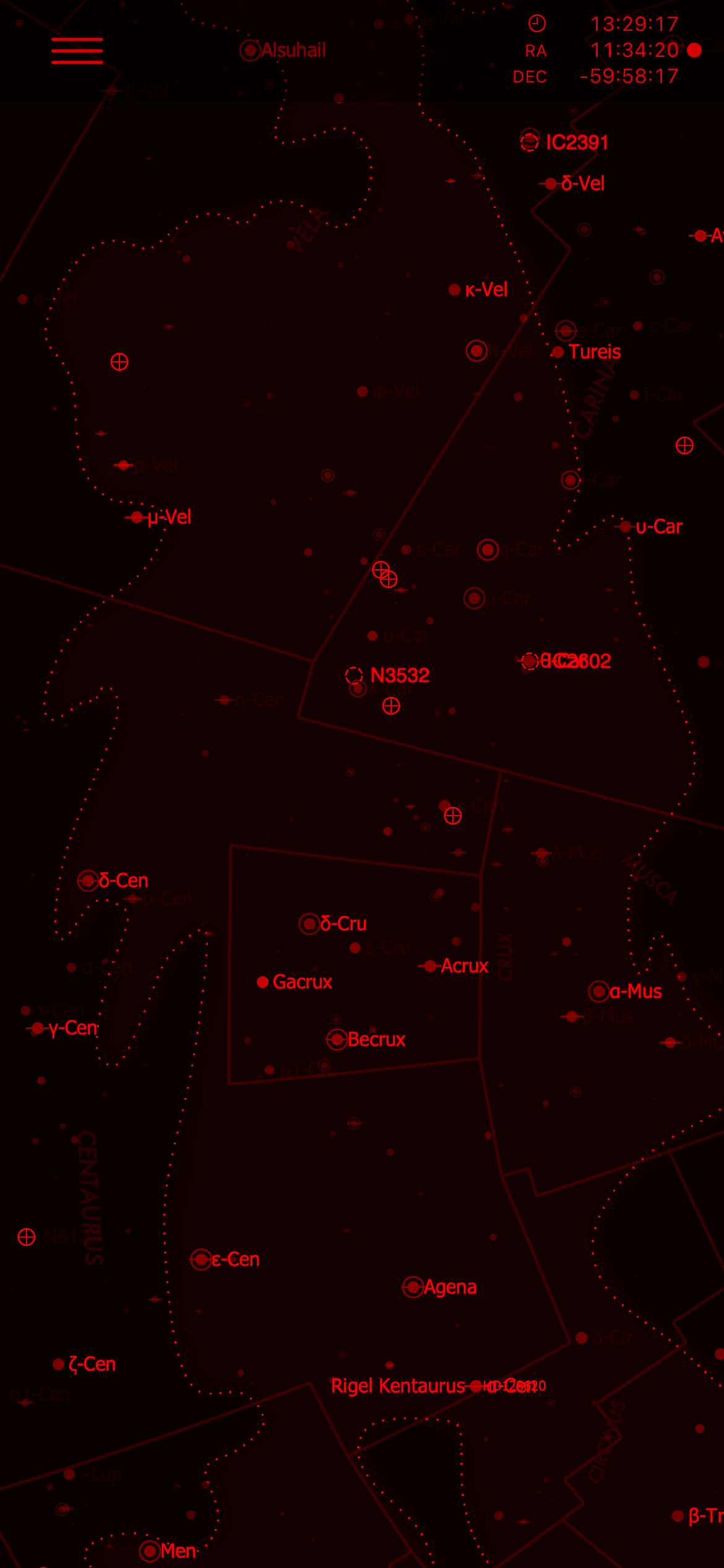 Telrad ring centred on M31 with an eyepiece FOV polygon near Alpheratz